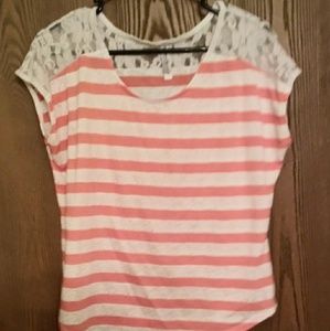 Lace shouldered top.